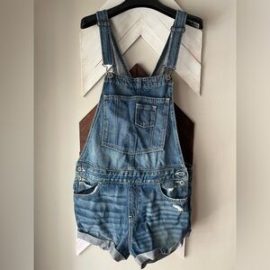 Hollister denim short overalls